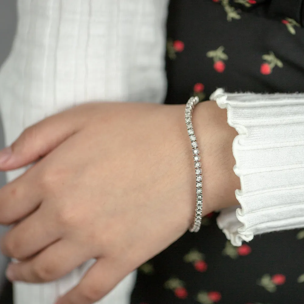 0.95 Carat Diamond Tennis Bracelet 18.5cm in Sterling Silver Shiels