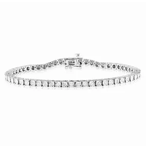 0.95 Carat Diamond Tennis Bracelet 18.5cm in Sterling Silver Shiels