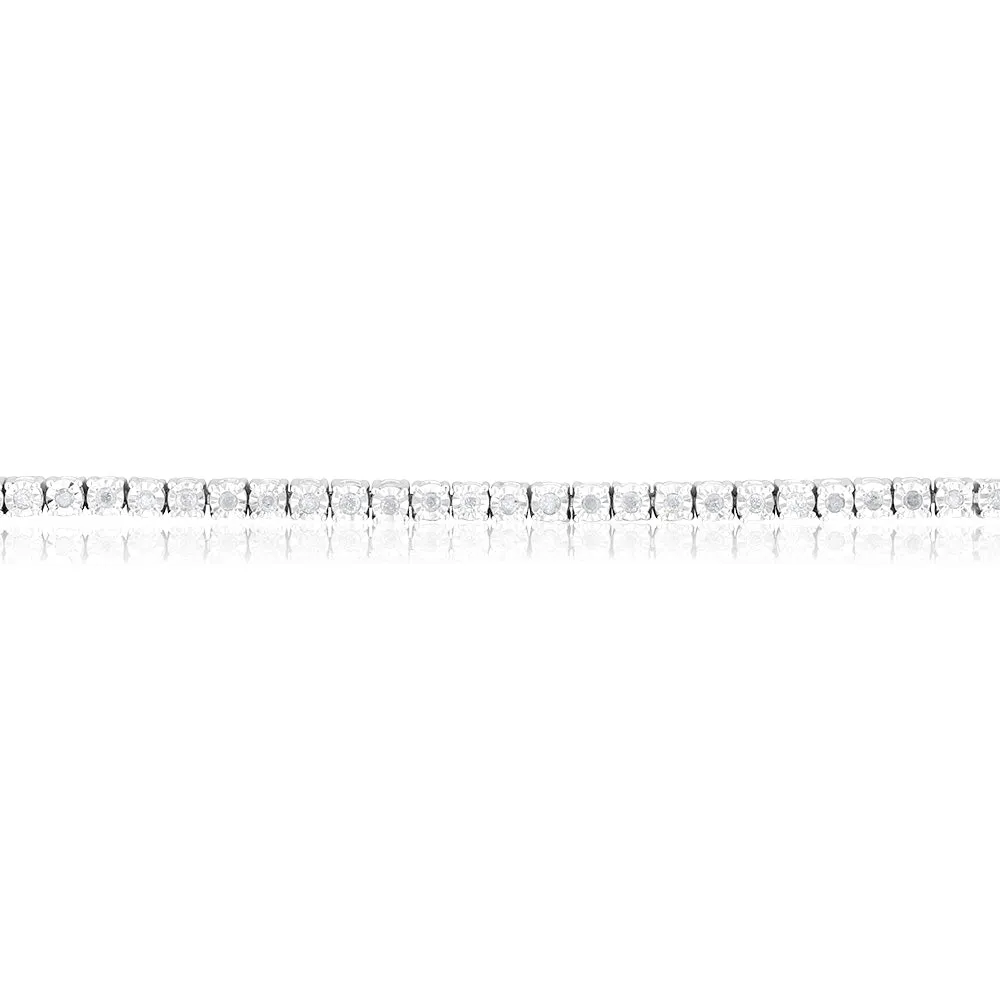 0.95 Carat Diamond Tennis Bracelet 18.5cm in Sterling Silver Shiels