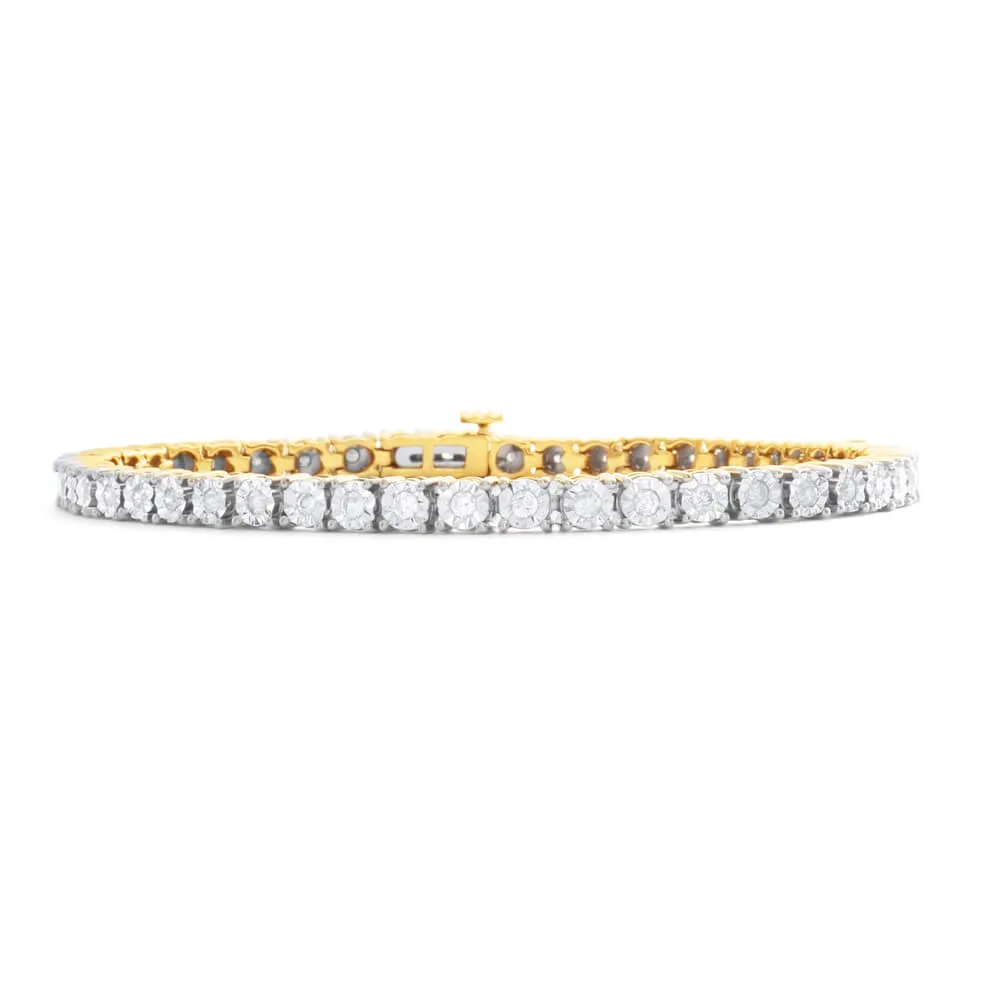 1 Carat Diamond Tennis Bracelet in 9ct Yellow Gold Shiels