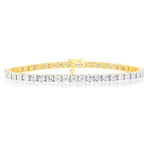 1 Carat Diamond Tennis Bracelet in 9ct Yellow Gold Shiels