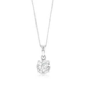 10ct White Gold 0.25 Carat Diamond Solitaire Pendant on 45cm Chain Shiels
