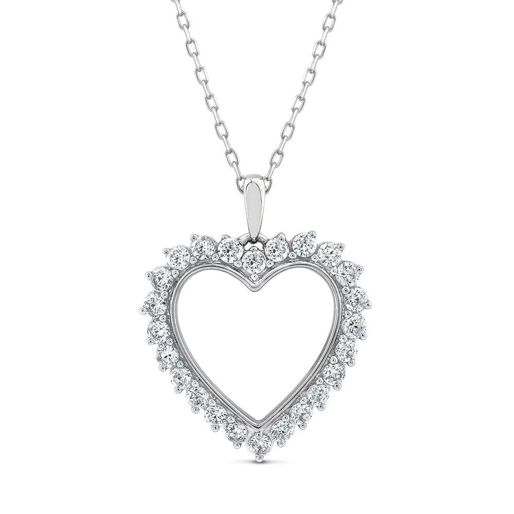 10ct White Gold Luminesce Lab Grown Heart 0.95Carat Diamond Pendant Shiels