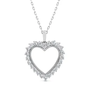 10ct White Gold Luminesce Lab Grown Heart 0.95Carat Diamond Pendant Shiels