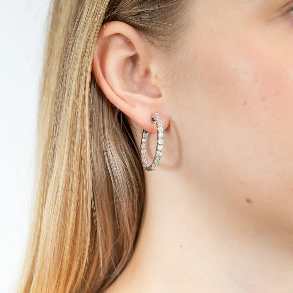 1/2 Carat Diamond Hoop Earrings in Sterling Silver Shiels