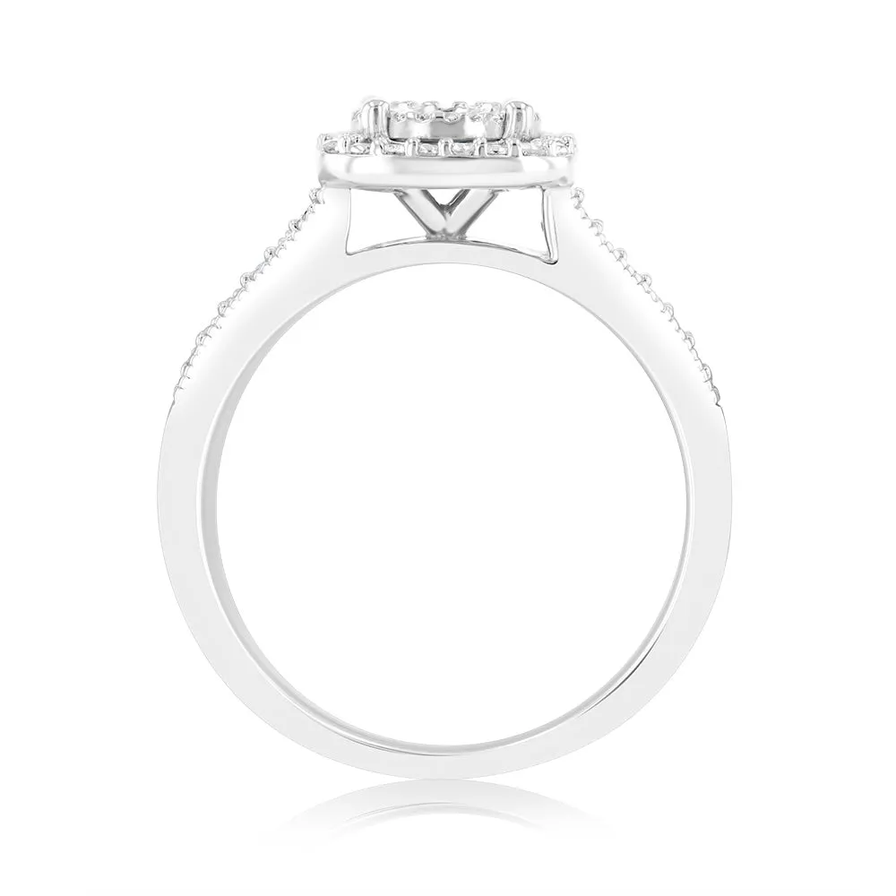 1/4 Carat Diamond 2-Ring Bridal Set in Sterling Silver Shiels