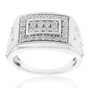 1/4 Carat Diamond Gents Ring in Sterling Silver Shiels
