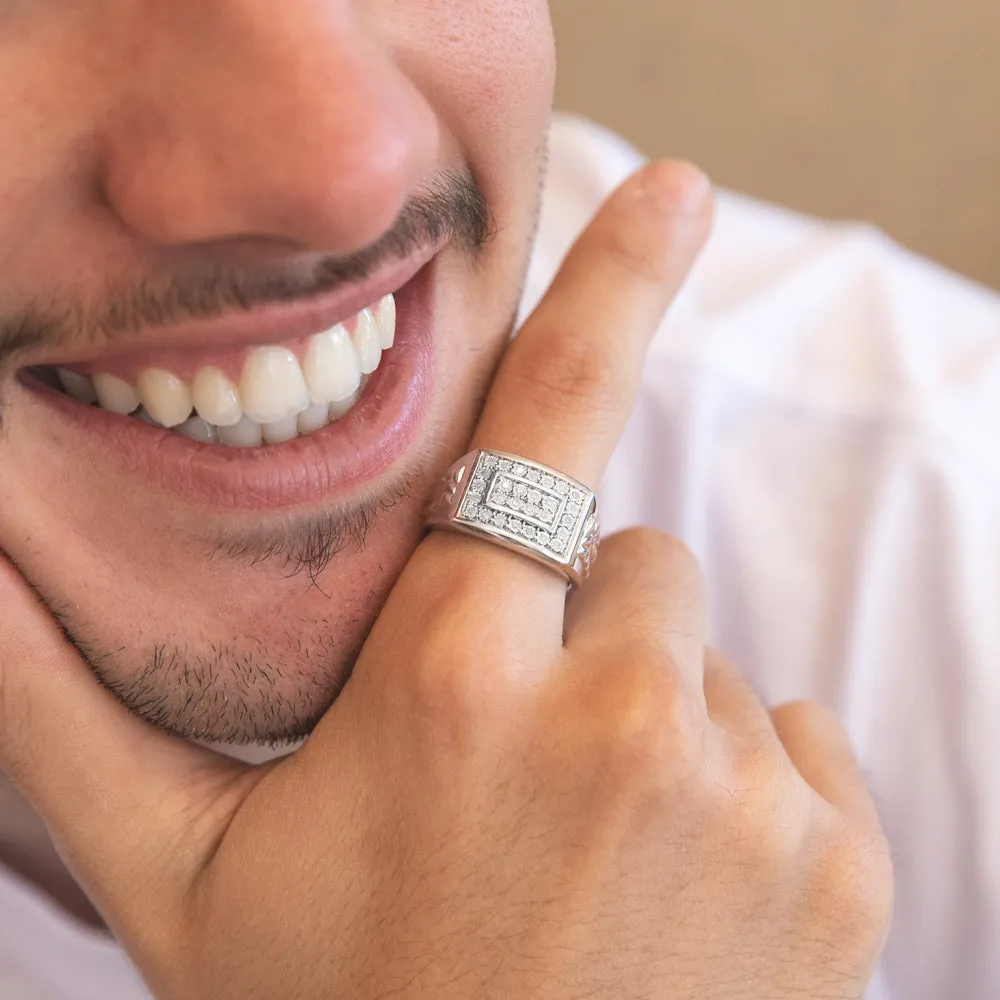 1/4 Carat Diamond Gents Ring in Sterling Silver Shiels