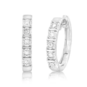 1/5 Carat Diamond Hoop Earrings in Sterling Silver Shiels
