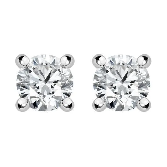 18ct White Gold 0.60ct Diamond Solitaire Stud Earrings