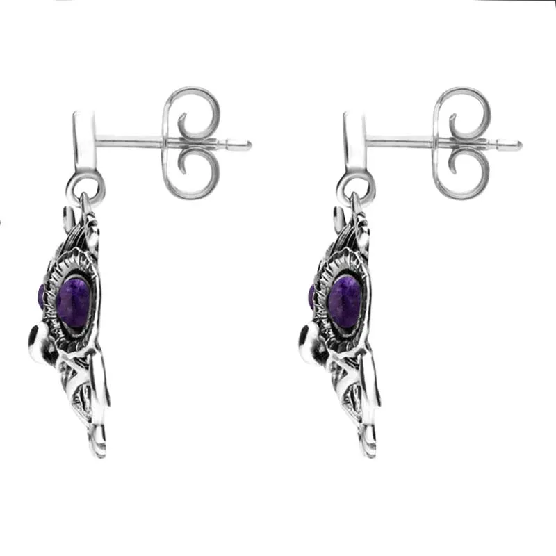 18ct White Gold Blue John Owl Stud Earrings