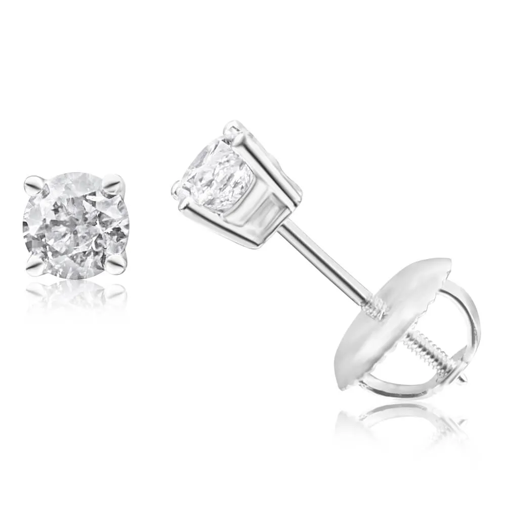18ct White Gold Stud Earrings With 0.5 Carats Of Diamonds Shiels