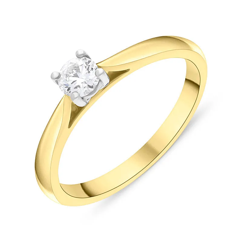 18ct Yellow Gold 0.25ct Brilliant Cut Diamond Solitaire Ring