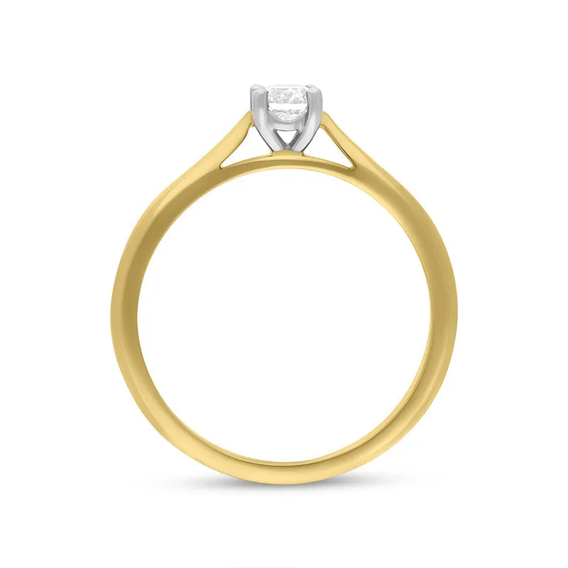 18ct Yellow Gold 0.25ct Brilliant Cut Diamond Solitaire Ring