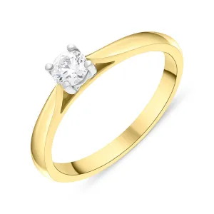 18ct Yellow Gold 0.25ct Brilliant Cut Diamond Solitaire Ring