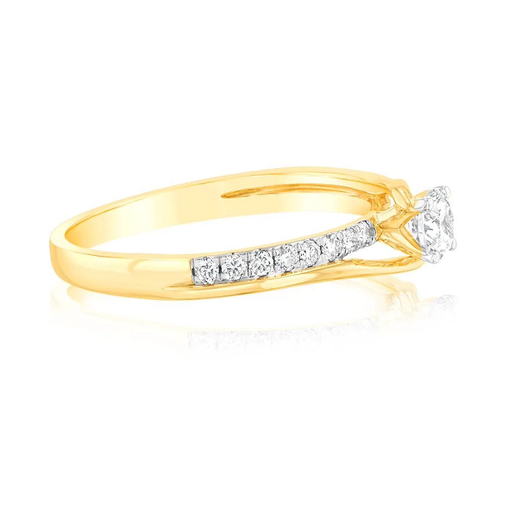 18ct Yellow Gold 1/2 Carat Diamond Claw Solitaire Ring Shiels