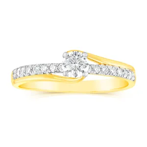 18ct Yellow Gold 1/2 Carat Diamond Claw Solitaire Ring Shiels