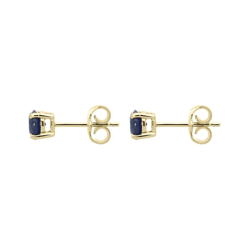 18ct Yellow Gold 1.32ct Sapphire Round Cut Stud Earrings