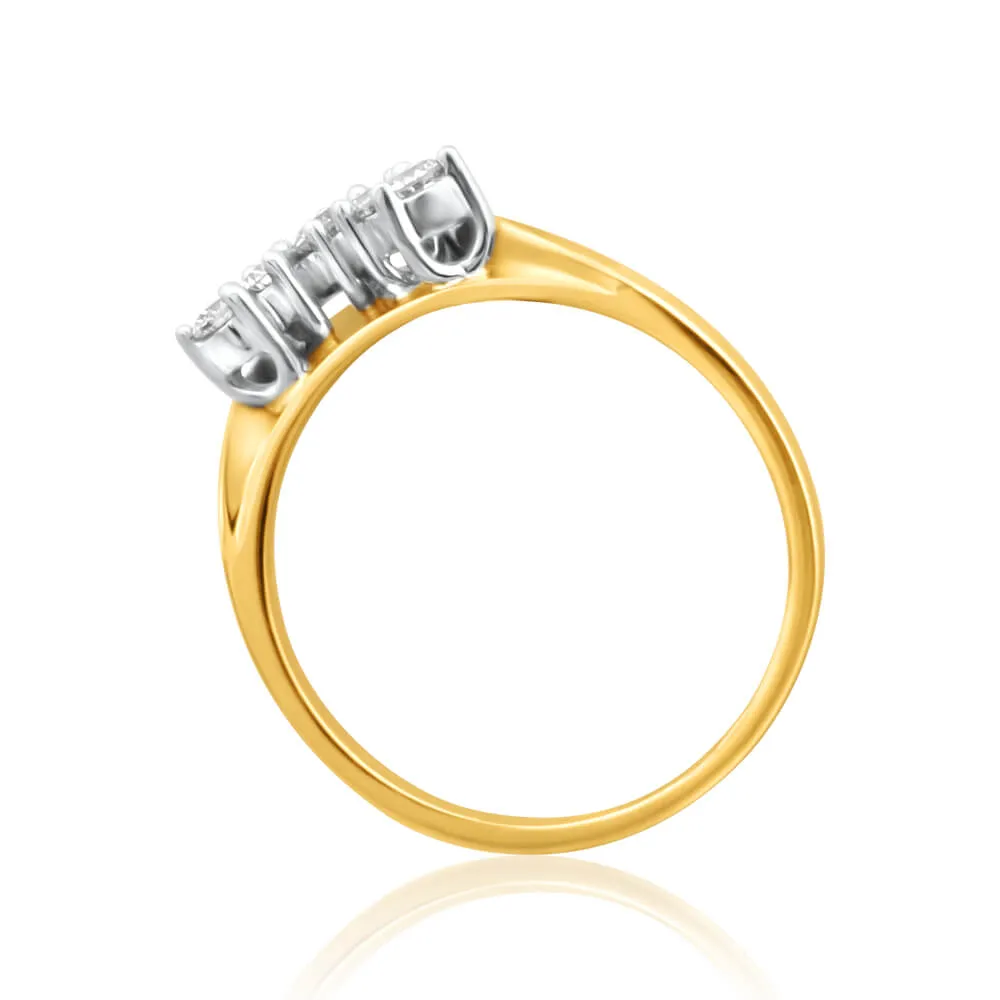 18ct Yellow Gold 1/5 Carat Diamond With 5 Brilliant Cut Diamonds Shiels