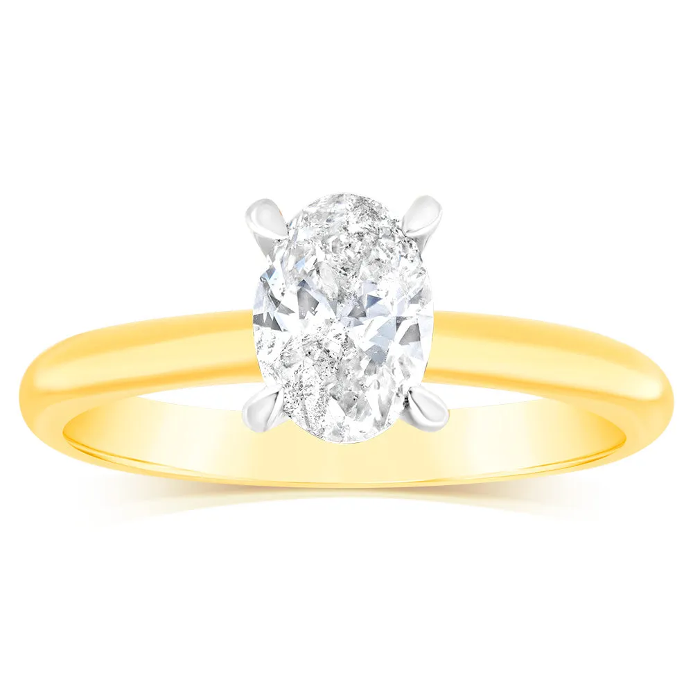 18ct Yellow Gold Diamond Ring With 1 Carat Oval Diamond Shiels