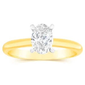18ct Yellow Gold Diamond Ring With 1 Carat Oval Diamond Shiels