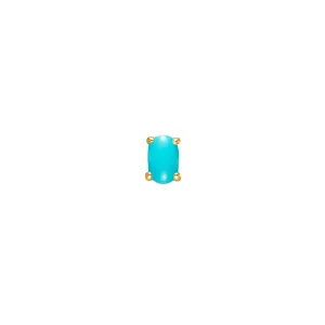 18K Gold Plated Stud w. Turquoise