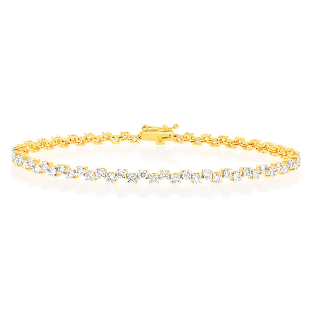 2 Carat Diamond Tennis Bracelet in 10ct Yellow Gold Shiels