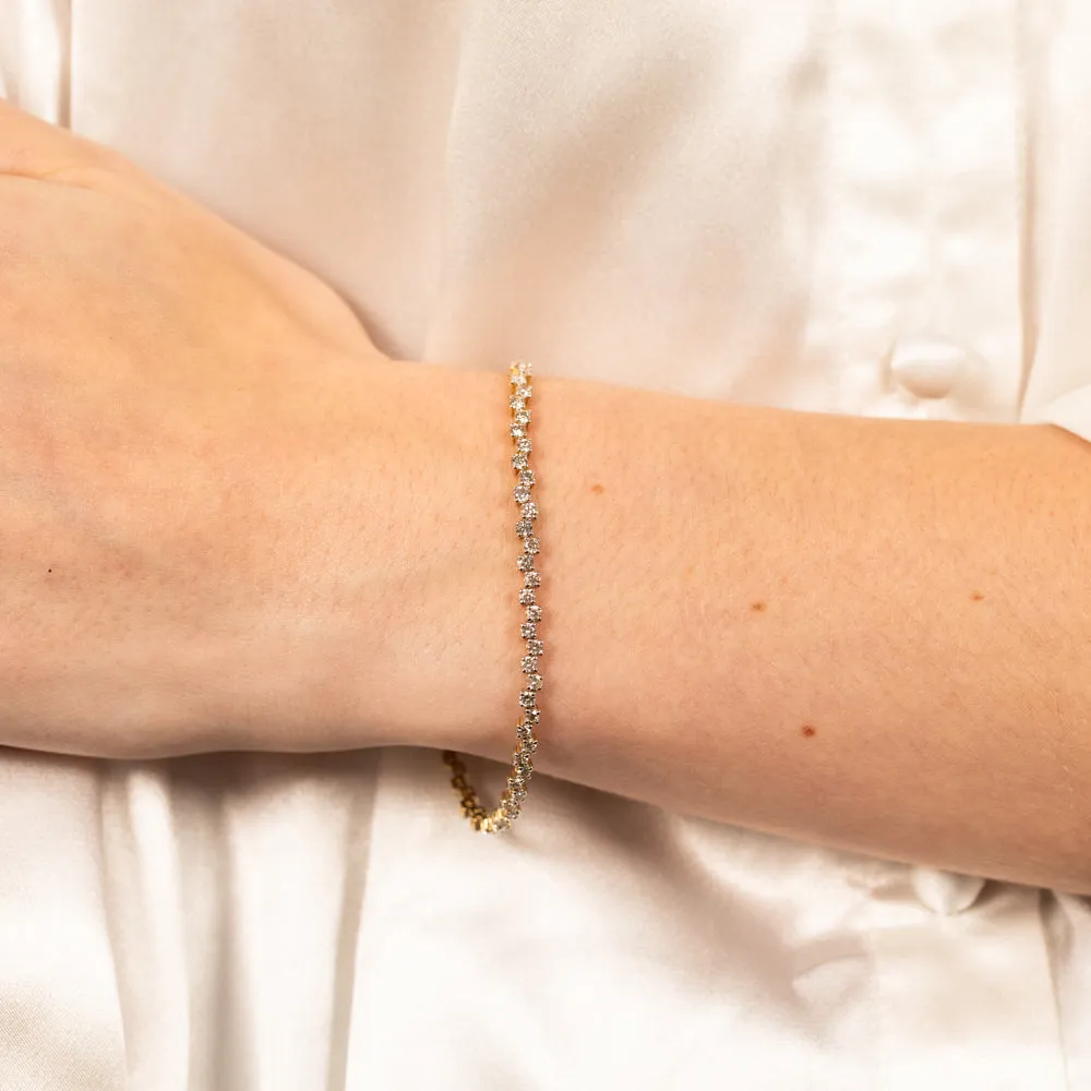 2 Carat Diamond Tennis Bracelet in 10ct Yellow Gold Shiels