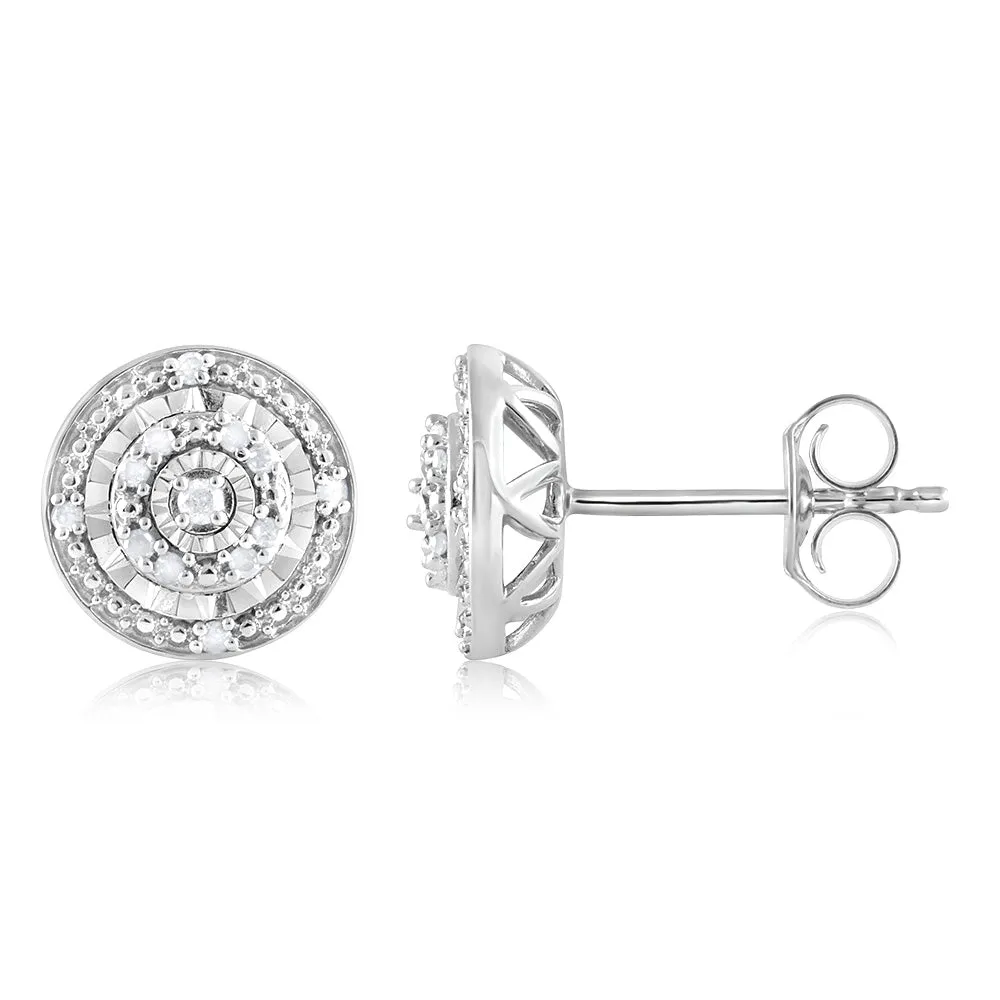26 Diamonds Round Cluster Stud Earrings Shiels
