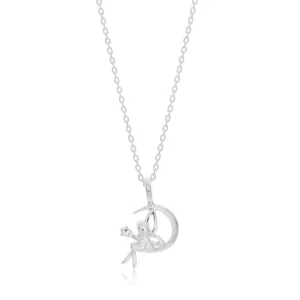 45cm Sterling Silver Fairy on Crescent Moon Pendant on Sterling Silver Chain Shiels