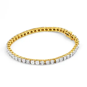 9ct Charming 1/4 Carat Yellow Gold Diamond Tennis Bracelet 18cm Shiels