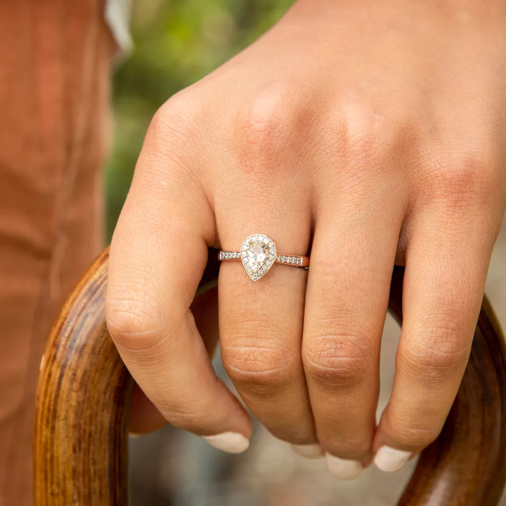 9ct Rose Gold 0.6ct Morganite and 0.20 Carat Diamond Ring Shiels
