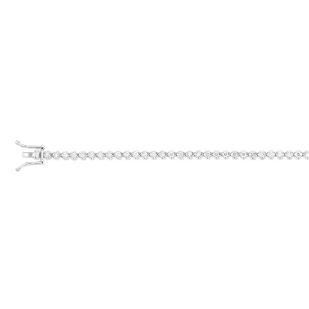 9ct White Gold 1.5 Carat Natural Diamond 18cm Bracelet Shiels
