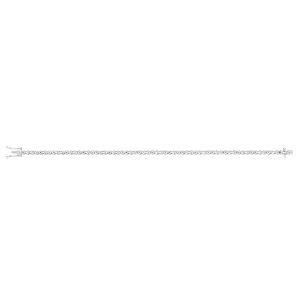 9ct White Gold 1.5 Carat Natural Diamond 18cm Bracelet Shiels