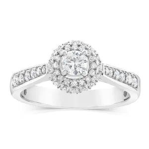 9ct White Gold Brilliant Shaped Ring in 1/2 Carat Natural Diamonds Shiels