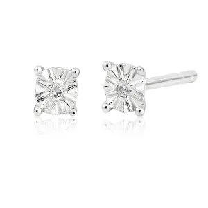 9ct White Gold Diamond Earrings Shiels