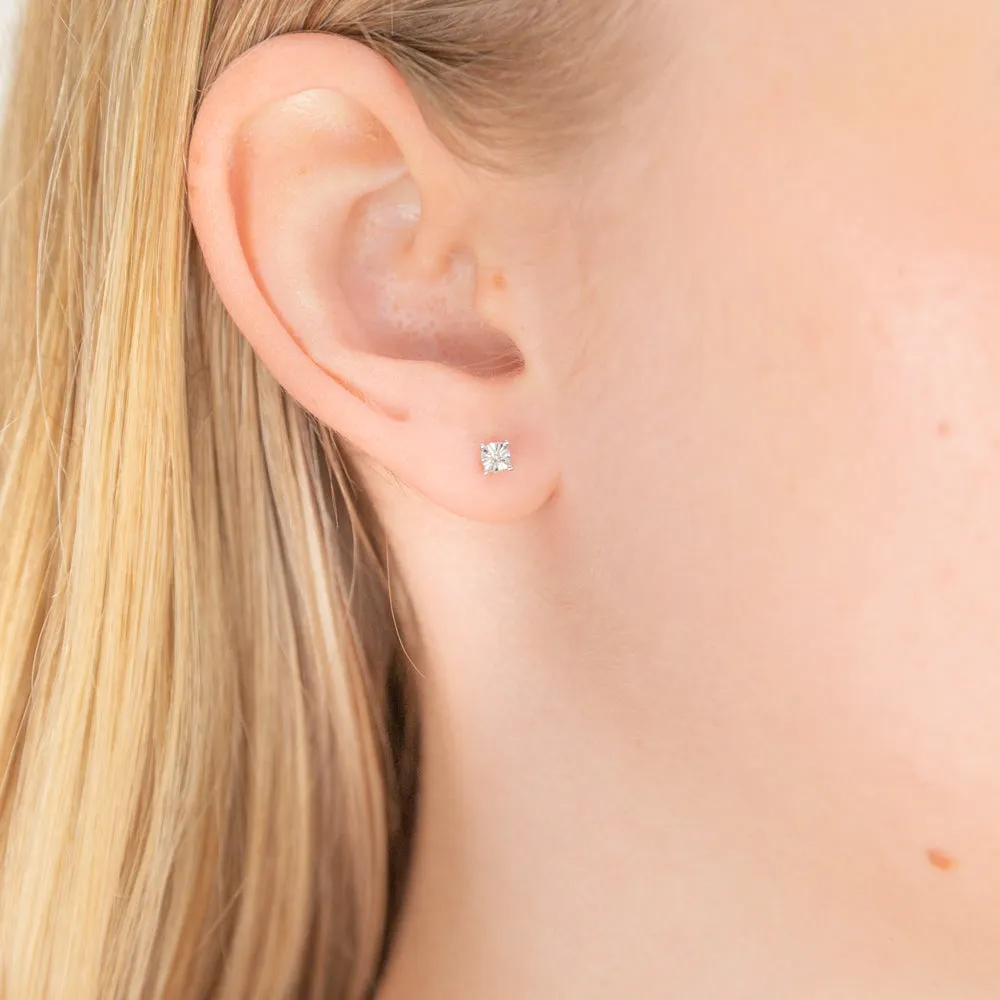 9ct White Gold Diamond Earrings Shiels