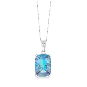 9ct White Gold Natural Treated Adieu Topaz Pendant Shiels