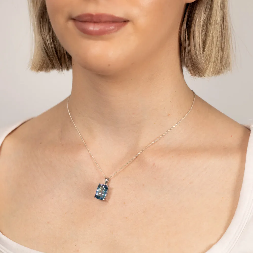 9ct White Gold Natural Treated Adieu Topaz Pendant Shiels