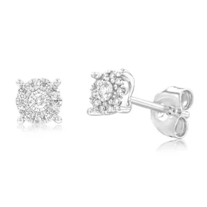 9ct White Gold Sublime Diamond Stud Earrings Shiels
