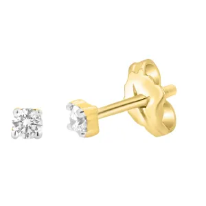 9ct Yellow Gold  0.05 Carat Diamond Stud Earrings Shiels