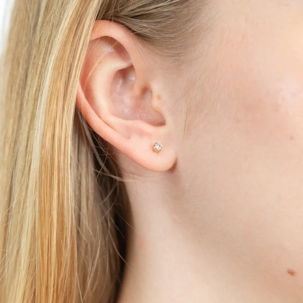 9ct Yellow Gold 1/6 Carat Diamond Stud Earrings Shiels