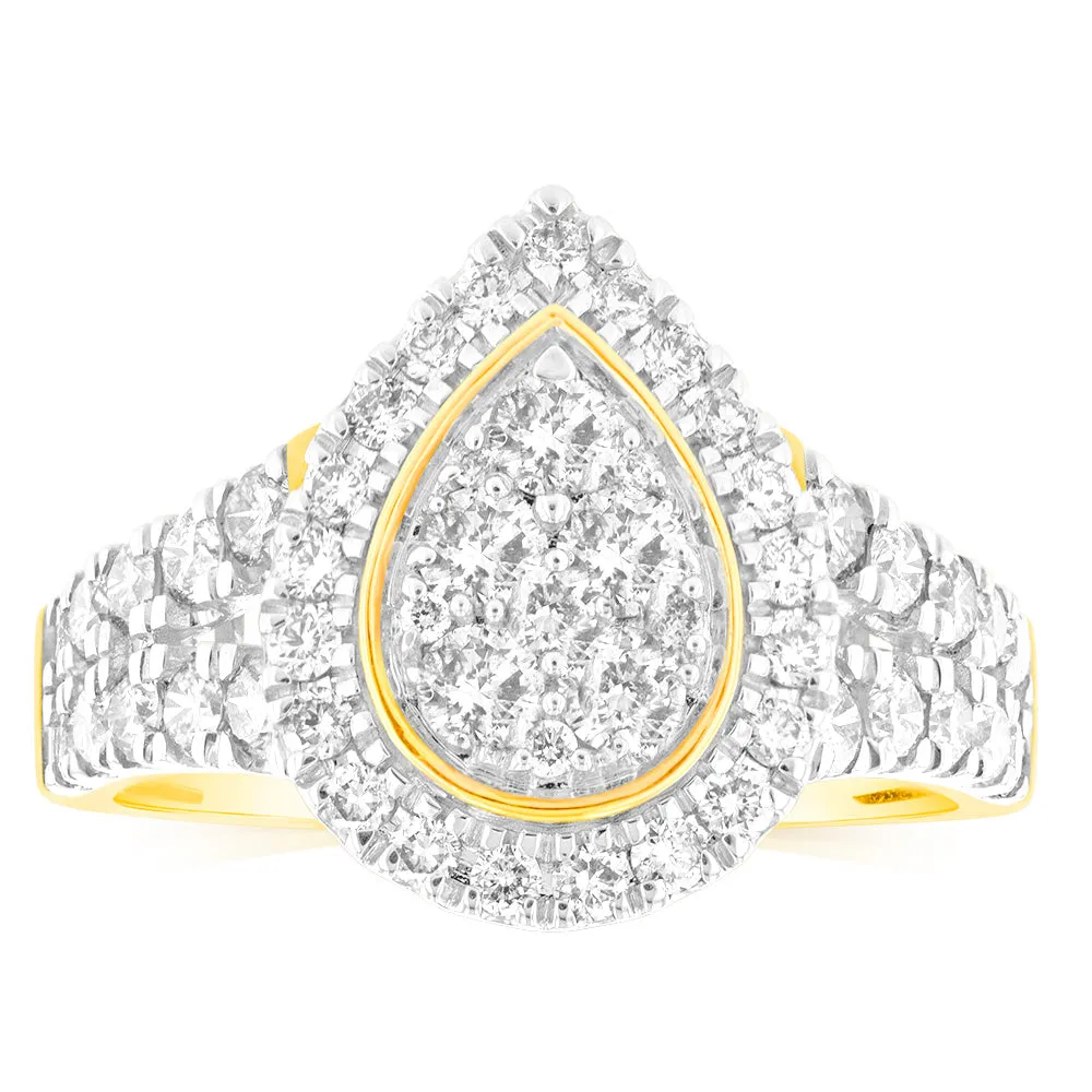 9ct Yellow Gold 2 Carat Diamond Ring with Brilliant Cut Diamonds Shiels