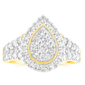 9ct Yellow Gold 2 Carat Diamond Ring with Brilliant Cut Diamonds Shiels