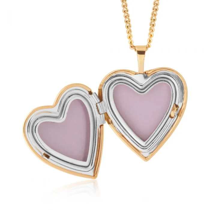 9ct Yellow Gold 20mm Heart Locket Pendant Shiels