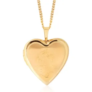 9ct Yellow Gold 20mm Heart Locket Pendant Shiels