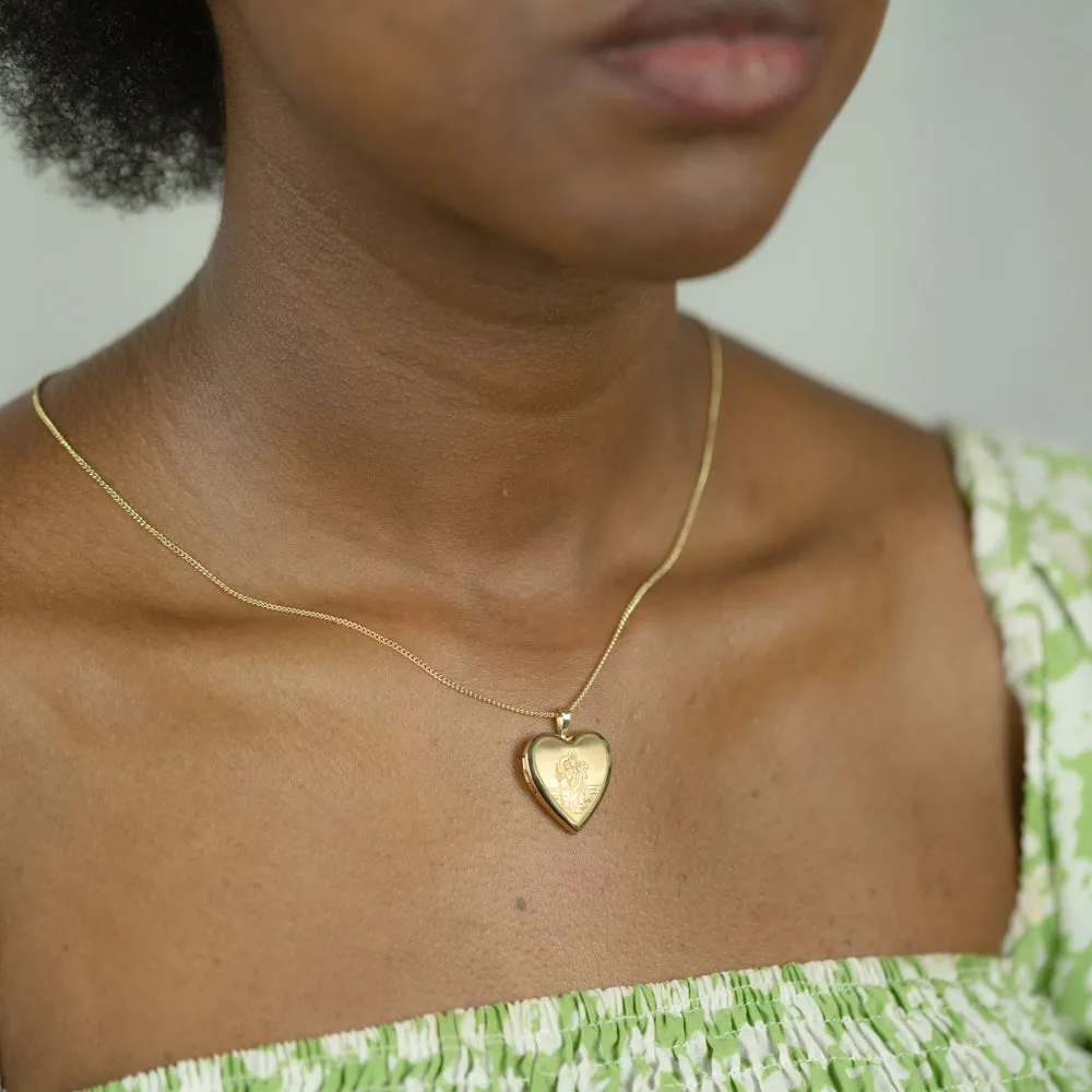 9ct Yellow Gold 20mm Heart Locket Pendant Shiels