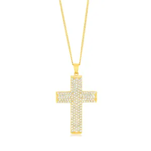9ct Yellow Gold Cubic Zirconia Cross Pendant Shiels