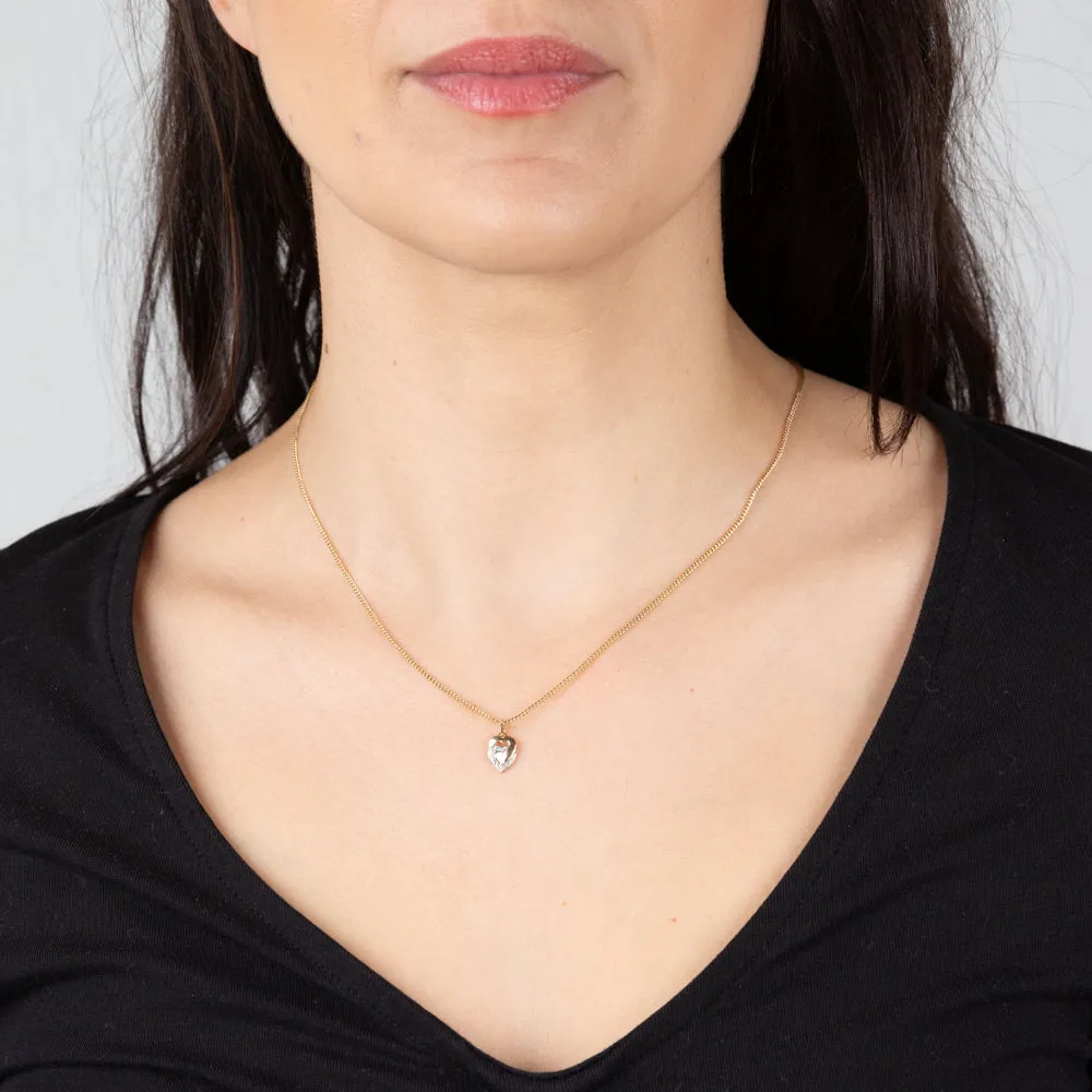 9ct Yellow Gold Diamond Heart Pendant with 3 Brilliant Diamonds Shiels