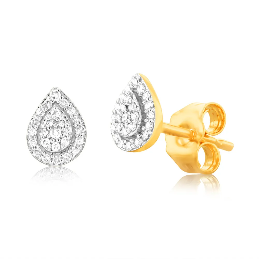 9ct Yellow Gold Diamond Stud Earrings Shiels